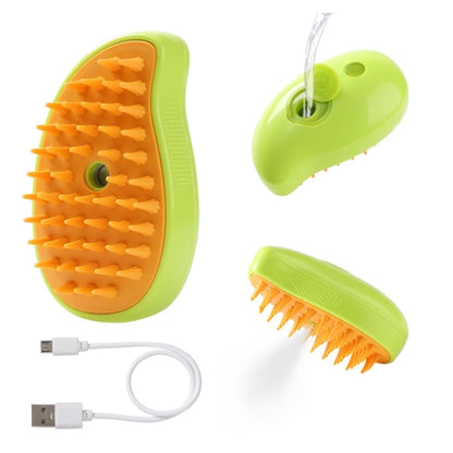 3 in 1 Self Cleaning Cat Steamer Brush-Removes Tangled Hair, Cat Steamer Brush for Massage