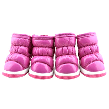 4 Pcs/Sets Winter Dog Shoes for Small Dogs Warm Fleece Puppy Pet Shoes Waterproof Dog Snow Boots Chihuahua Yorkie Teddy Shoes