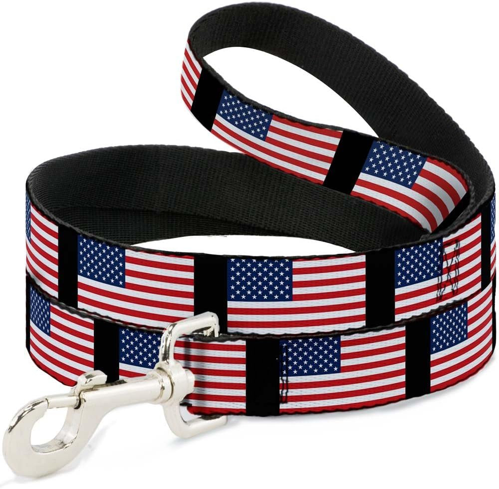 Pet Leash - United States Flags - 4 Feet Long - 1.5" Wide