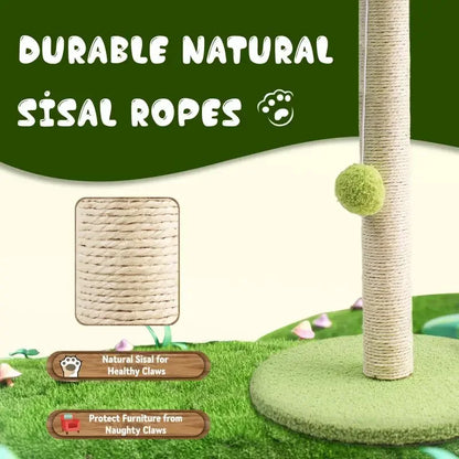 Cat Scratching Post for Kitten Cute Green Leaves Cat Scratching Posts with Sisal Rope Indoor Cats Posts Cat Tree Pet Products